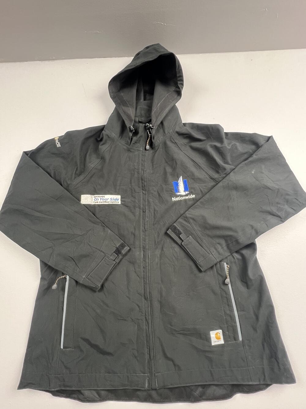 Carhartt Jacket Youth Boys Large 12/14 Gray Hooded Softshell Rain Logo Coat